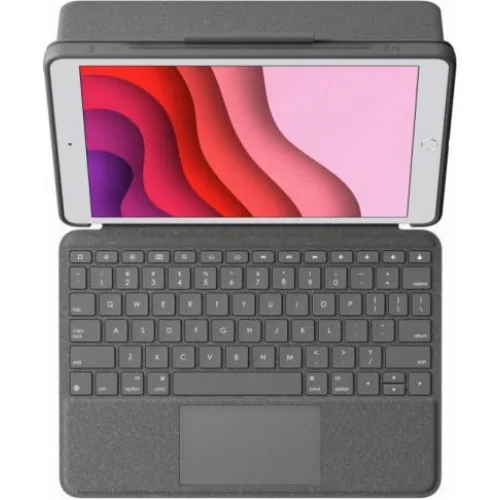 Logitech Combo Touch Flip Cover Υφασμάτινο με Πληκτρολόγιο Γκρι (iPad 2019/2020/2021 10.2'')