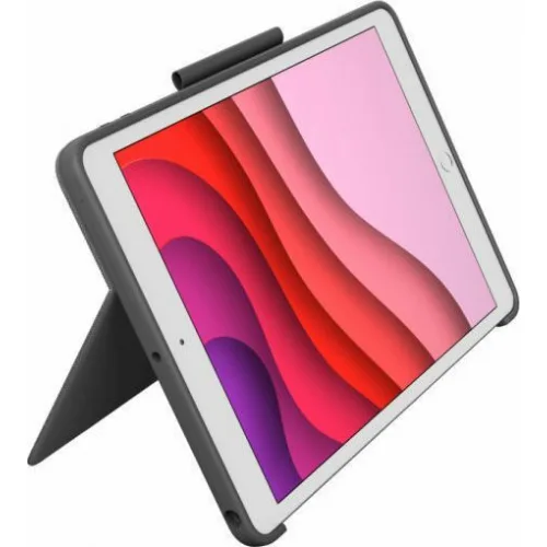 Logitech Combo Touch Flip Cover Υφασμάτινο με Πληκτρολόγιο Γκρι (iPad 2019/2020/2021 10.2'')