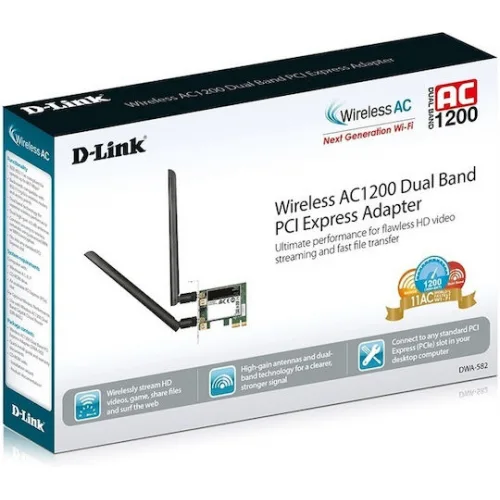 D-Link Ασύρματη Κάρτα Δικτύου Wi‑Fi 4 (1200Mbps) PCI-e