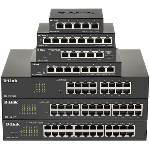 D-Link DGS-1100-10MPV2 Managed L2 PoE+ Switch με 8 Θύρες Gigabit (1Gbps) Ethernet και 2 SFP Θύρες