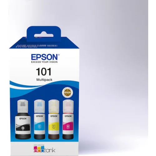 Epson 101 Γνήσιο Πακέτο 4 Μελανιών Εκτυπωτή InkJet Κίτρινο / Κυανό / Ματζέντα / Μαύρο (C13T03V64A)