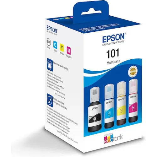 Epson 101 Γνήσιο Πακέτο 4 Μελανιών Εκτυπωτή InkJet Κίτρινο / Κυανό / Ματζέντα / Μαύρο (C13T03V64A)