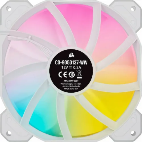 Corsair iCUE SP120 RGB Elite Performance Case Fan με Σύνδεση 4-Pin PWM 3τμχ Λευκό