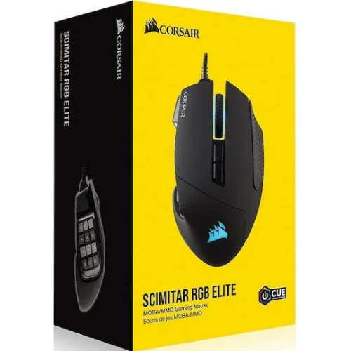 Corsair Scimitar RGB Elite Gaming Ποντίκι 18000 DPI Μαύρο