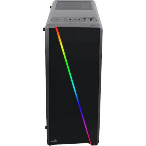 Aerocool Cylon Gaming Midi Tower Κουτί Υπολογιστή με Πλαϊνό Παράθυρο και RGB Φωτισμό Μαύρο
