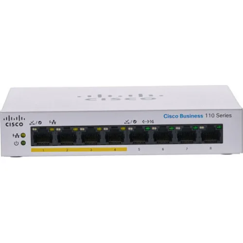 Cisco CBS110-8PP-D Unmanaged L2 Switch με 8 Θύρες Gigabit (1Gbps) Ethernet