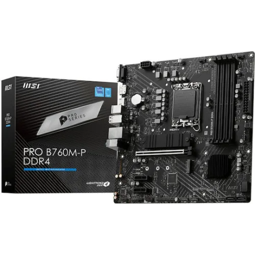 MSI Pro B760M-P DDR4 Motherboard Micro ATX με Intel 1700 Socket 7E02-001R