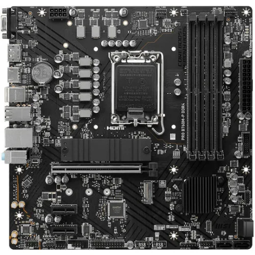 MSI Pro B760M-P DDR4 Motherboard Micro ATX με Intel 1700 Socket 7E02-001R