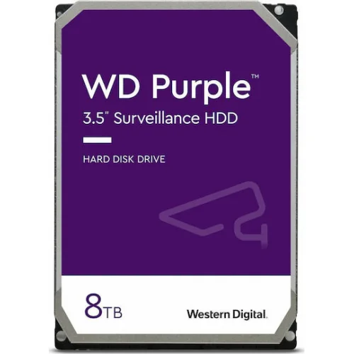Western Digital Purple 8TB HDD Σκληρός Δίσκος 3.5" SATA III 5400rpm με 256MB Cache για Καταγραφικό