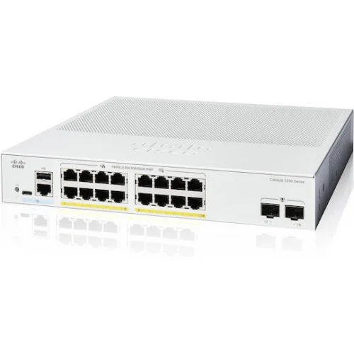 Cisco Catalyst C1200-16P-2G Managed L2 PoE+ Switch με 18 Θύρες Gigabit (1Gbps) Ethernet και 2 SFP Θύρες