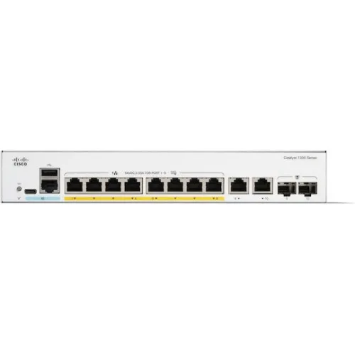 Cisco Catalyst C1300-8P-E-2G Managed L2 PoE+ Switch με 8 Θύρες Gigabit (1Gbps) Ethernet και 2 SFP Θύρες