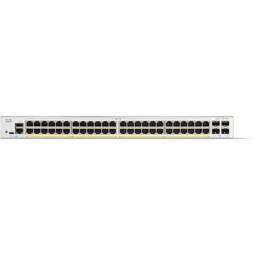 Cisco Catalyst 1300 Managed L2 / L3 PoE+ Switch με 48 Θύρες Gigabit (1Gbps) Ethernet και 4 SFP Θύρες