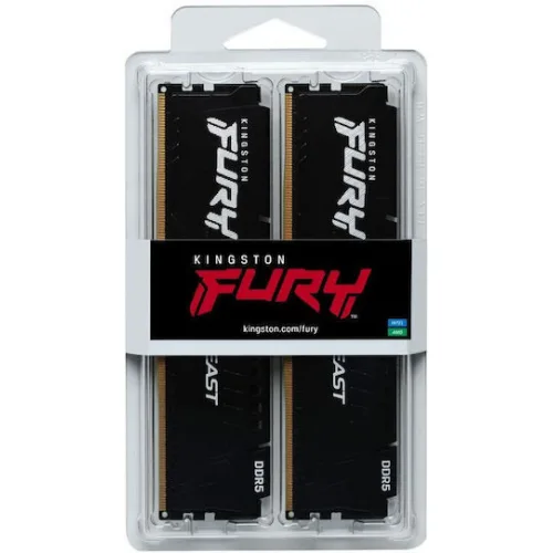 Kingston Fury Beast DDR5 16GB RAM με 2x8GB Modules και Ταχύτητα 6000 για Desktop