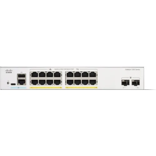 Cisco Catalyst 1300 Managed L2 / L3 PoE Switch με 16 Θύρες Ethernet και 2 SFP Θύρες