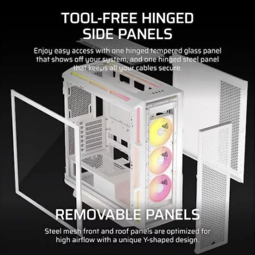 Corsair ICUE LINK 5000T LX RGB Gaming Midi Tower Κουτί Υπολογιστή με Πλαϊνό Παράθυρο Λευκό