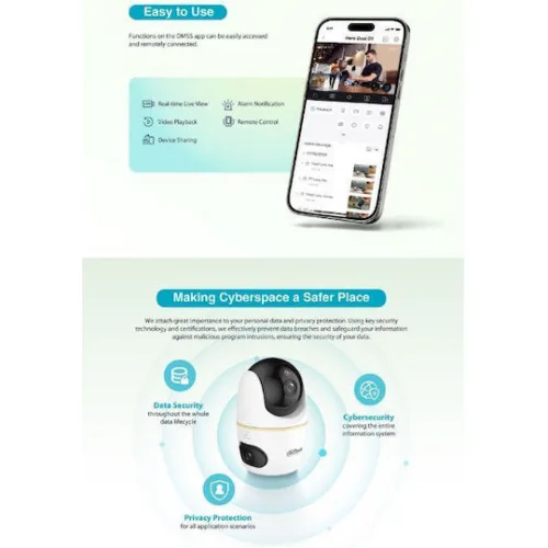 Dahua H5D-5F IP Κάμερα Παρακολούθησης Wi-Fi Full HD+ 5MP με Αμφίδρομη Επικοινωνία και Φακό 3.6mm