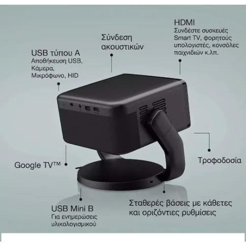 Epson EF-22B Mini Projector 3LCD Full HD Laser με Ενσωματωμένα Ηχεία Epson EF-22B Mini Projector 3LCD Full HD Laser με Ενσωματωμένα Ηχεία