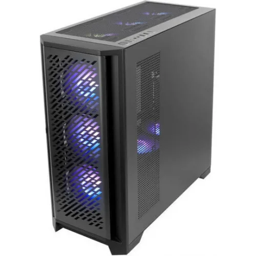 Supercase 29a Series Ackerman Gaming Midi Tower Κουτί Υπολογιστή με Πλαϊνό Παράθυρο και RGB Φωτισμό Μαύρο