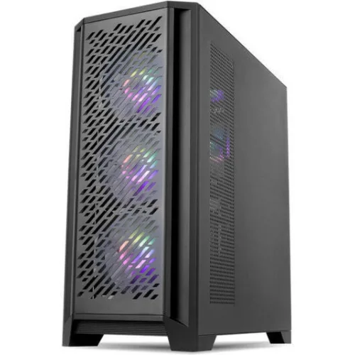 Supercase 29a Series Ackerman Gaming Midi Tower Κουτί Υπολογιστή με Πλαϊνό Παράθυρο και RGB Φωτισμό Μαύρο