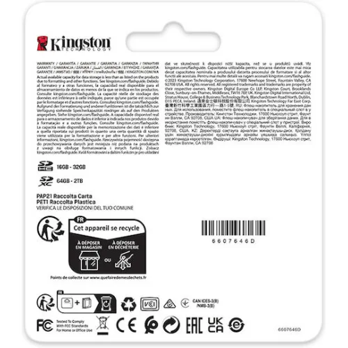 Kingston Canvas React Plus V60 SDXC 128GB Class 10 U3 V60 UHS-II