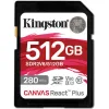 Kingston Canvas React Plus V60 SDXC 512GB Class 10 U3 V60 UHS-II