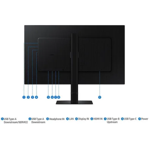 Samsung ViewFinity S8 S80UD IPS HDR Monitor 27" 4K 3840x2160 με Χρόνο Απόκρισης 5ms GTG