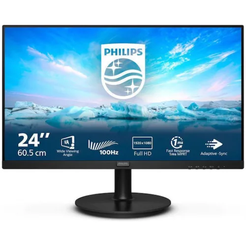 Philips V Line 241V8LAB VA Monitor 23.8" FHD 1920x1080 με Χρόνο Απόκρισης 4ms GTG