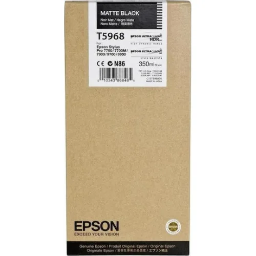 Epson T5968 Γνήσιο Μελάνι Εκτυπωτή InkJet Matte Μαύρο (C13T596800)