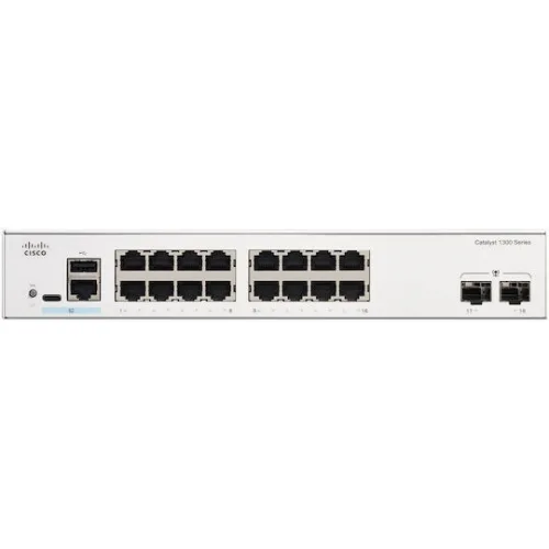 Cisco Catalyst C1300-16T-2G Managed L2 Switch με 18 Θύρες Gigabit (1Gbps) Ethernet και 2 SFP Θύρες