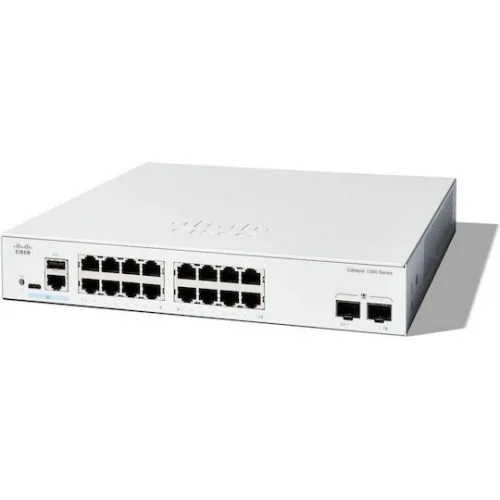 Cisco Catalyst C1300-16T-2G Managed L2 Switch με 18 Θύρες Gigabit (1Gbps) Ethernet και 2 SFP Θύρες