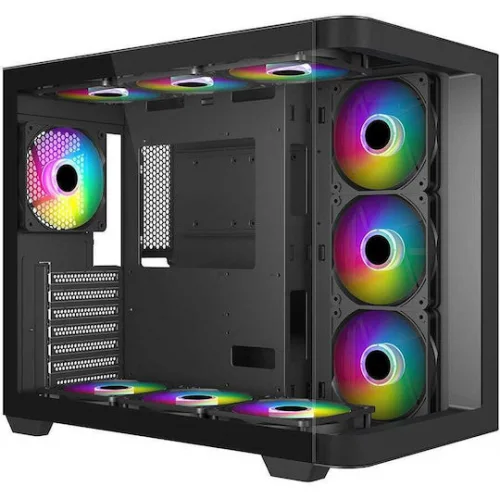 Supercase HallStatt HA30A Gaming Midi Tower Κουτί Υπολογιστή με Πλαϊνό Παράθυρο και ARGB Φωτισμό Μαύρο