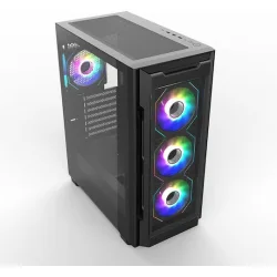 Supercase UR16A-G – Uriel Gaming Midi Tower Κουτί Υπολογιστή με Πλαϊνό Παράθυρο και RGB Φωτισμό Μαύρο