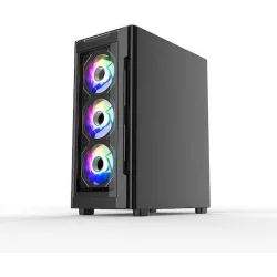 Supercase UR16A-G – Uriel Gaming Midi Tower Κουτί Υπολογιστή με Πλαϊνό Παράθυρο και RGB Φωτισμό Μαύρο