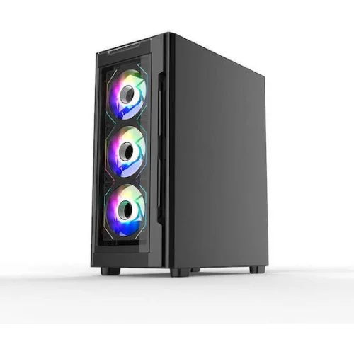Supercase UR16A-G – Uriel Gaming Midi Tower Κουτί Υπολογιστή με Πλαϊνό Παράθυρο και RGB Φωτισμό Μαύρο