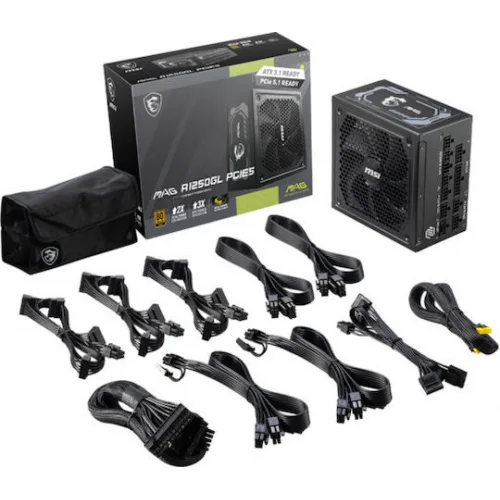 MSI MAG A1250GL 1250W Μαύρο Τροφοδοτικό Υπολογιστή Full Modular 80 Plus Gold