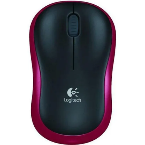Logitech M185 (910-002237) Ασύρματο Mini Ποντίκι Black/Red