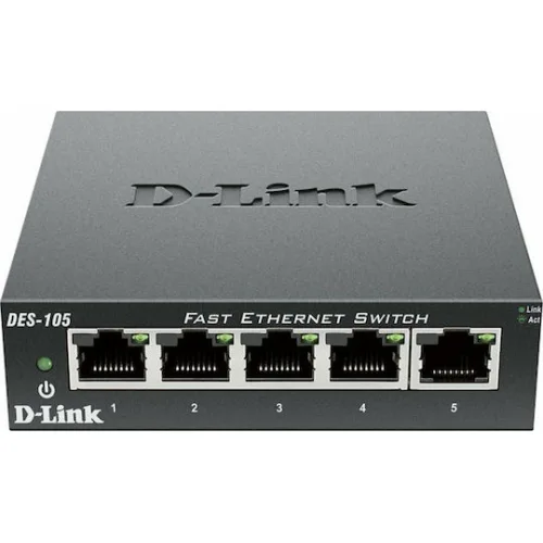 D-Link DES-105 Unmanaged L2 Switch με 5 Θύρες Ethernet