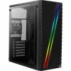 Aerocool Streak Gaming Midi Tower Κουτί Υπολογιστή με Πλαϊνό Παράθυρο και RGB Φωτισμό Μαύρο