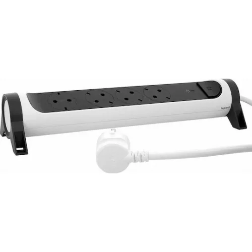 Legrand Πολύπριζο Ασφαλείας 4 Θέσεων με Διακόπτη και Καλώδιο 1.5m Γκρι