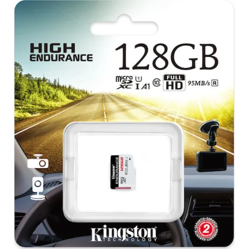 Kingston Endurance microSDXC 128GB Class 10 U1 V10 A1 UHS-I