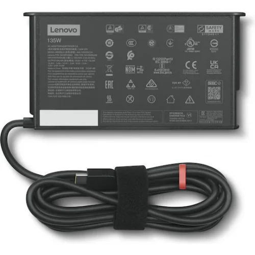 Lenovo USB-C Φορτιστής Laptop 135W με Αποσπώμενο Καλώδιο Τροφοδοσίας