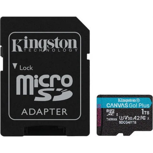 Kingston Canvas Go Plus microSDXC 1.0TB Class 10 U3 V30 A2 με αντάπτορα