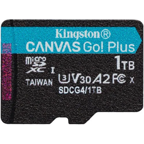 Kingston Canvas Go Plus microSDXC 1.0TB Class 10 U3 V30 A2 με αντάπτορα