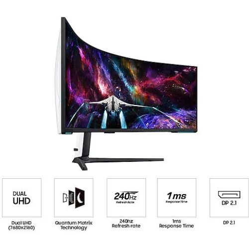 Samsung Odyssey Neo G9 G95NC Ultrawide VA HDR Curved Gaming Monitor 57" 7680x2160 240Hz με Χρόνο Απόκρισης 1ms GTG