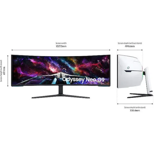 Samsung Odyssey Neo G9 G95NC Ultrawide VA HDR Curved Gaming Monitor 57" 7680x2160 240Hz με Χρόνο Απόκρισης 1ms GTG