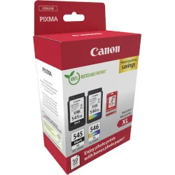 Canon Pg-545 Xl Cl-546 Xl Γνήσιο Photo Value Pack με 1 Μελάνι InkJet Κυανό (8286B011)