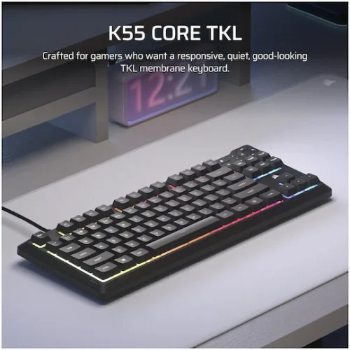 Corsair K55 Core TKL RGB Gaming Πληκτρολόγιο Tenkeyless με RGB φωτισμό (Αγγλικό US)