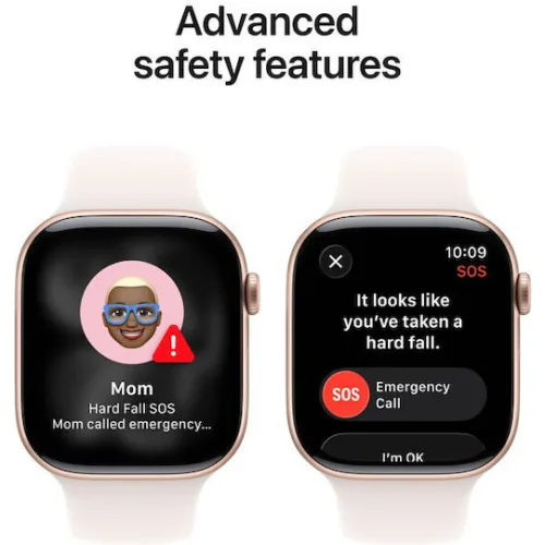 Apple Watch Series 11 Aluminium 42mm Αδιάβροχο με Παλμογράφο (Rose Gold Aluminium Case with Light Blush Sport Band - S/M)