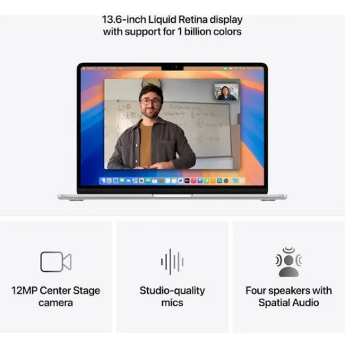 Apple MacBook Air 13.6" IPS Retina Display (M4-10‑core/16GB/256GB SSD/8-Core GPU) Silver (GR Keyboard)