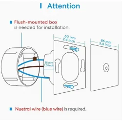 Meross Χωνευτός Διακόπτης Τοίχου Wi-Fi Φωτισμού Μονός με Πλαίσιο Λευκός Meross Χωνευτός Διακόπτης Τοίχου Wi-Fi Φωτισμού Μονός με Πλαίσιο Λευκός